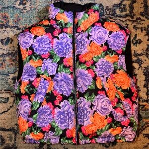 Zara Floral Vest - Black, Purple, Orange